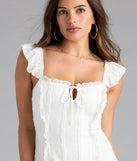 Shine with confidence, elegance, and standout style in the Flirty Girlie Lace-Up A-Line Mini Dress—a ivory graduation dress designed with a fresh silhouette and the latest trends.