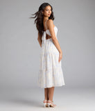 Shine with confidence, elegance, and standout style in the My Cute Side Tie-Back Floral Eyelet Midi Dress—a white graduation dress designed with a fresh silhouette and the latest trends.