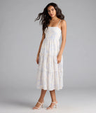 Shine with confidence, elegance, and standout style in the My Cute Side Tie-Back Floral Eyelet Midi Dress—a white graduation dress designed with a fresh silhouette and the latest trends.