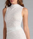 Alluring Beauty Mock Neck Bodycon Lace Short Dress