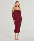 Celebrate the special day in the Casual Affair Long Sleeve Ruched Midi Dress, a wine country wedding guest dress with soft, romantic details that blend charm and sophistication.