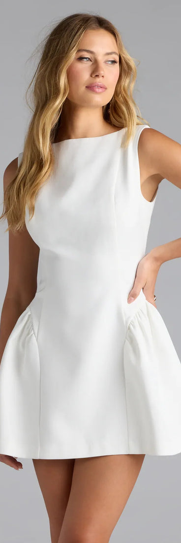 The Chic Sensation Low Back Crepe Skater Dress is your new go-to white dress—effortless, versatile, and made to update your fall style in seconds.