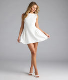 Chic Sensation Low Back Crepe Skater Dress