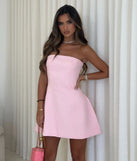 Cute Moment Strapless A-Line Crepe Mini Dress