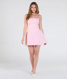 Shine with confidence, elegance, and standout style in the Cute Moment Strapless A-Line Crepe Mini Dress—a pink graduation dress designed with a fresh silhouette and the latest trends.