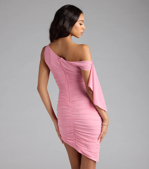 Style Icon Ruffled One-Shoulder Mini Dress | Windsor