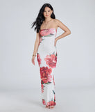 Step into milestone moments with the Bold Stunner Floral Mesh Strapless Maxi Dress, a standout in ivory dresses perfect for birdal showers, Easter celebrations, and 2025 grad looks.
