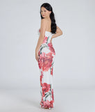 Make a bold statement in the Bold Stunner Floral Mesh Strapless Maxi Dress in ivory, the perfect spring dress for weddings, cocktail hours, nights out, and/or seasonal celebrations.
