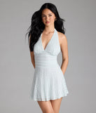 Shine with confidence, elegance, and standout style in the Blissful Darling Halter Lace Skater Mini Dress—a light blue graduation dress designed with a fresh silhouette and the latest trends.