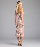 Feel instantly put-together in the Everlasting Bliss Floral Mesh Midi Dress in ivory, a summer wedding guest dress designed for confident style and all-out celebration.