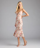 Feel instantly put-together in the Everlasting Bliss Floral Mesh Midi Dress in ivory, a summer wedding guest dress designed for confident style and all-out celebration.