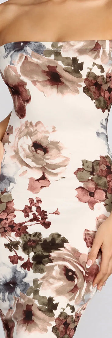 Painted In Florals Midi Dress