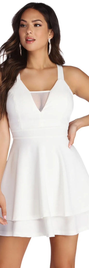 Layer It In Mesh Skater Dress