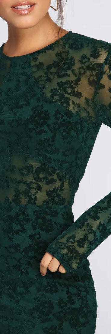 Velvet Burnout Mini Dress