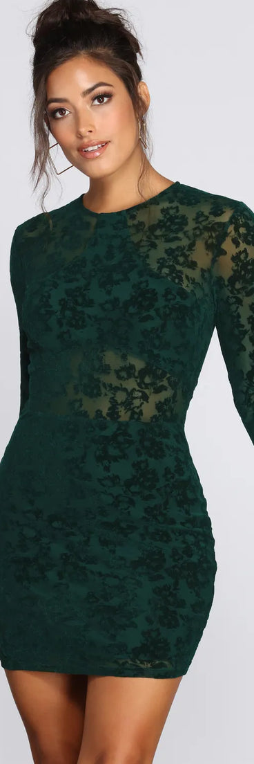 Velvet Burnout Mini Dress