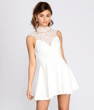 Lovely In Lace Scuba Skater Dress