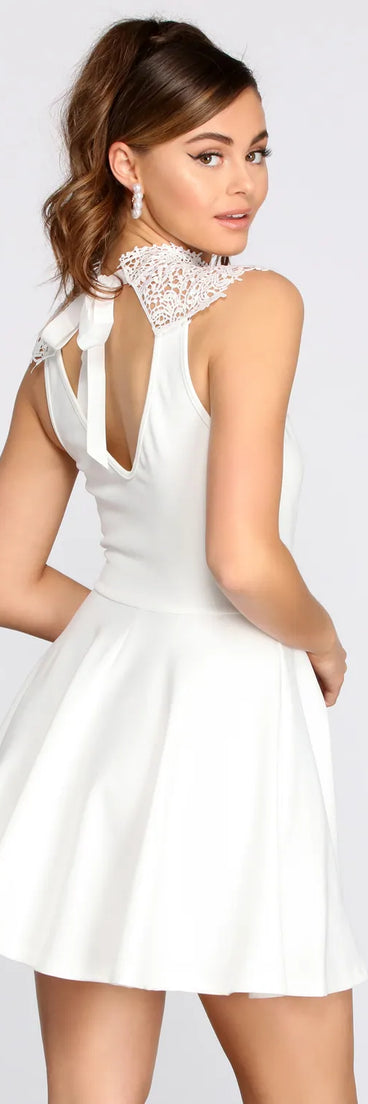 Lovely In Lace Scuba Skater Dress