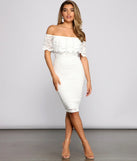 Stunner In Lace Midi Dress