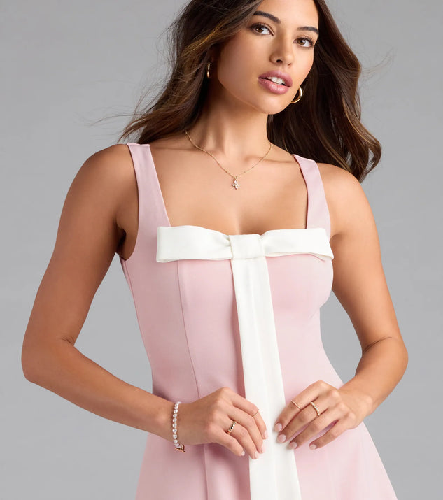 strapless open back dress Roselle Bow Cocktail – JS Collections main image 1