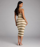 The Own The Room Striped Knit Midi Tube Dress in natural features a flattering fit and mid-calf hem, redefining effortless midi dresses for any occasion.