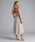 Cup Of Tea Striped Halter Midi Dress With Pockets