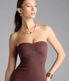 Beachy Breeze Strapless Slit Maxi Dress
