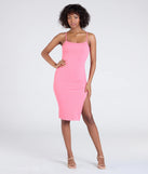 With its mid-calf hem and popular flattering fit, the Stylish Staple Ribbed Knit Bodycon Midi Dress in pink nails the balance of trend and ease, redefining go-to midi dresses for any occasion.