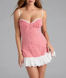 Cutest Picnic Gingham A-Line Eyelet Mini Dress