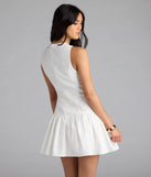 Shine with confidence, elegance, and standout style in the East Coast Girlie Button Linen Skater Dress—a white graduation dress designed with a fresh silhouette and the latest trends.