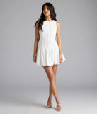 Shine with confidence, elegance, and standout style in the East Coast Girlie Button Linen Skater Dress—a white graduation dress designed with a fresh silhouette and the latest trends.