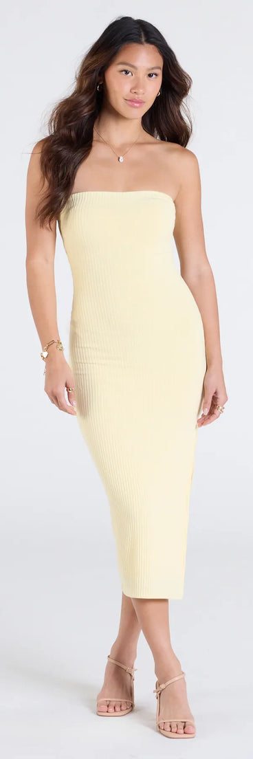 Smooth Talker Strapless Bodycon Midi Dress | Windsor Smooth Talker Strapless Bodycon Midi Dress | Windsor