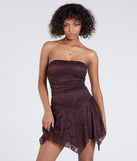 Feel confident and photo-ready in the Going Out Strapless Lace Mini Dress, a brown graduation dress perfect for 2025 ceremonies and parties.