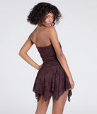 Make a bold statement in the Going Out Strapless Lace Mini Dress in brown, the perfect spring dress for weddings, cocktail hours, nights out, and/or seasonal celebrations.