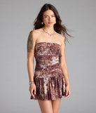 Forever Dreaming Strapless Cutout Ruffle Mini Dress
