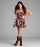 Forever Dreaming Strapless Cutout Ruffle Mini Dress