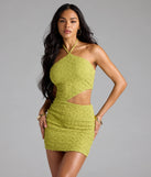 Striking A Pose Halter Cutout Mini Dress