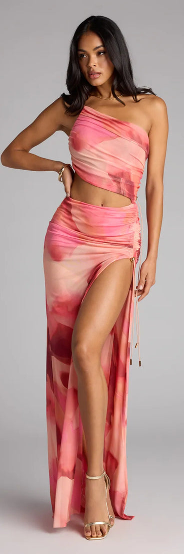 Heat Check Abstract Cutout Maxi Dress