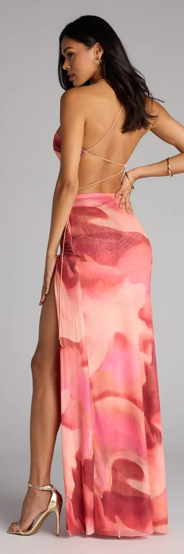 Choose a maxi dress from Windsor for weekend getaways and elevated spring outfits like the Heat Check Abstract Cutout Maxi Dress in coral designed with a floor-length silhouette, soft movement, and modern detail for versatile wear.