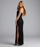 Flawlessly Chic Strapless High Slit Maxi Dress