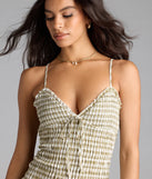 Girly Gingham Print Ruffled Mini Dress