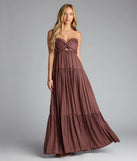 Twist Of Fate Strapless Ruffled Maxi Dress