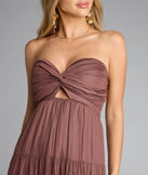 Twist Of Fate Strapless Ruffled Maxi Dress