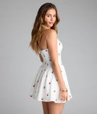 Brunch Plans Cherry Halter Skater Dress