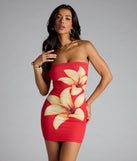 Island Glow Tube Floral Mini Dress