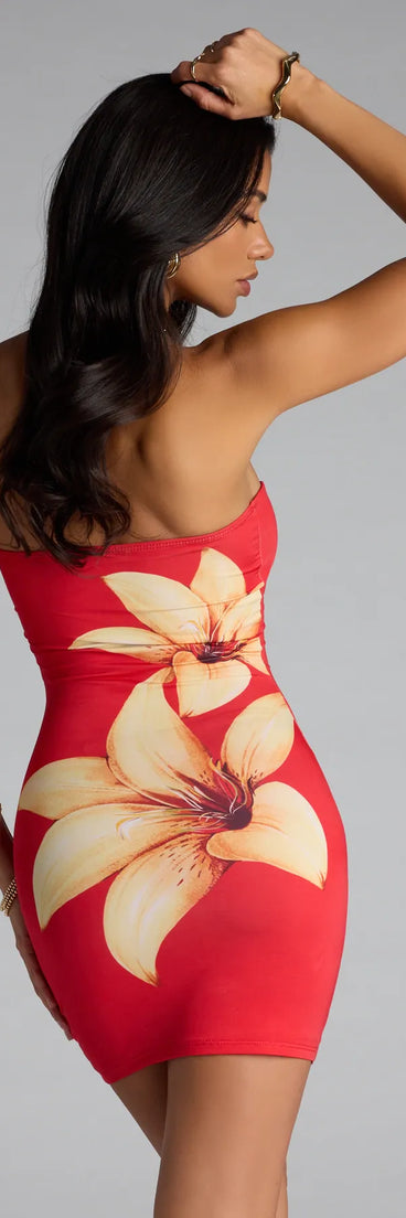 Island Glow Tube Floral Mini Dress