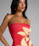 Island Glow Tube Floral Mini Dress