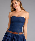 Flirt Factor Belted Denim Dress