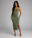 Kiss and Tell Sweetheart Cutout Midi Dress