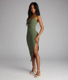 Kiss and Tell Sweetheart Cutout Midi Dress