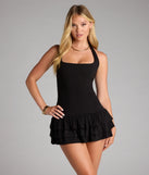All In The Flirt Halter Mini Dress